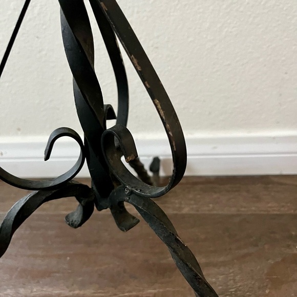 Antique Iron Candle Holder 22 Inches High - Picture 7 of 11